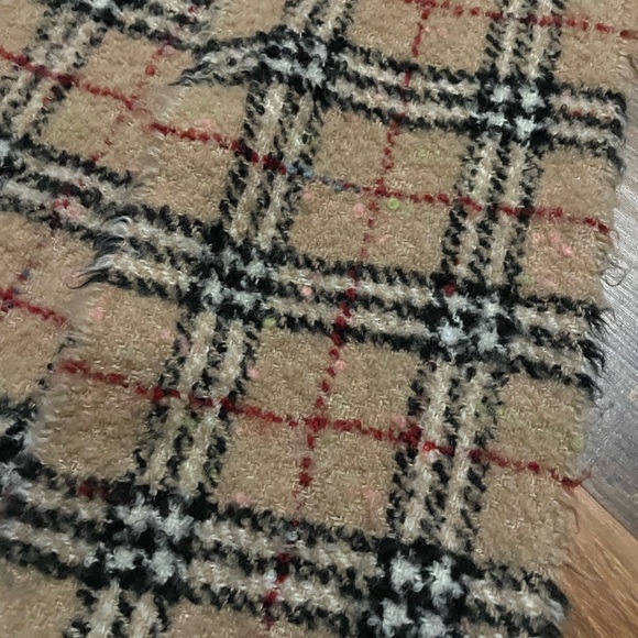 Burberry London Tan & Multicolor Merino wool blend Nova Check Scarf - Picture 4 of 4